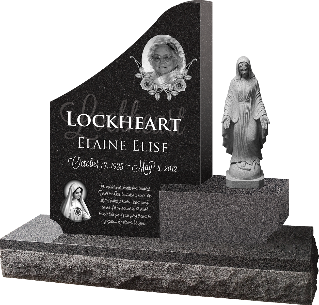 personalized upright headstone memorial